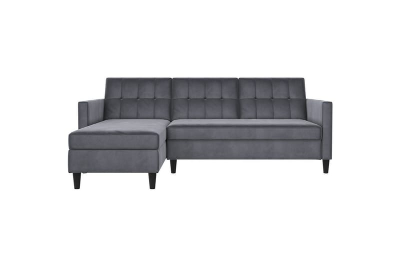 Bäddsoffa Hartford 213x153x82 cm, Antracit, Sammet - 213x153x82 cm, Antracit, Sammet - Möbler - Vardagsrum - Bäddsoffor