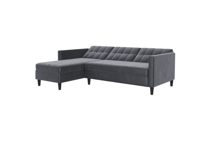 Bäddsoffa Hartford 213x153x82 cm, Antracit, Sammet - 213x153x82 cm, Antracit, Sammet - Möbler - Vardagsrum - Bäddsoffor