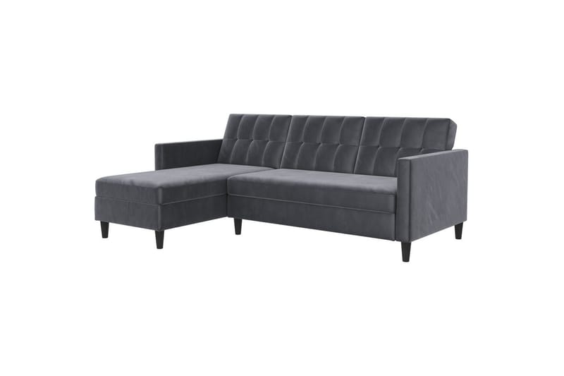 Bäddsoffa Hartford 213x153x82 cm, Antracit, Sammet - 213x153x82 cm, Antracit, Sammet - Möbler - Vardagsrum - Bäddsoffor
