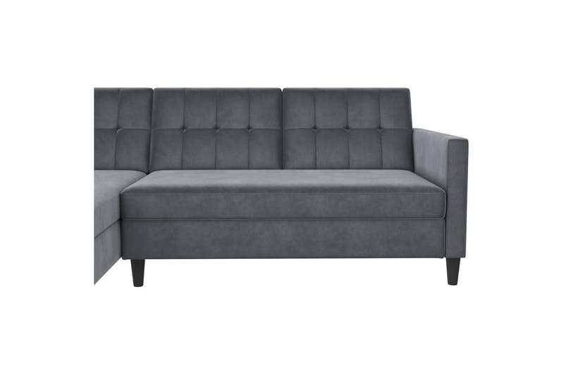 Bäddsoffa Hartford 213x153x82 cm, Antracit, Sammet - 213x153x82 cm, Antracit, Sammet - Möbler - Vardagsrum - Bäddsoffor