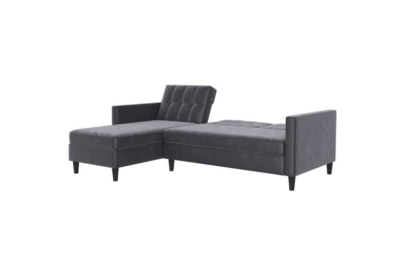 Bäddsoffa Hartford 213x153x82 cm, Antracit, Sammet - 213x153x82 cm, Antracit, Sammet - Möbler - Vardagsrum - Bäddsoffor