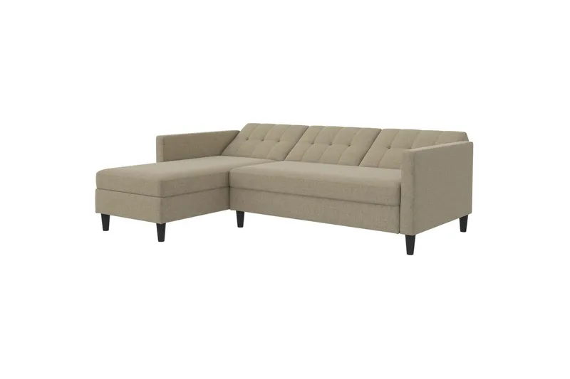 Bäddsoffa Hartford 213x153x82 cm, Cappuccino, Linnetyg Utseende (100% Polyester - 213x153x82 cm, Cappuccino, Linnetyg Utseende (100% Polyester - Möbler - Vardagsrum - Bäddsoffor