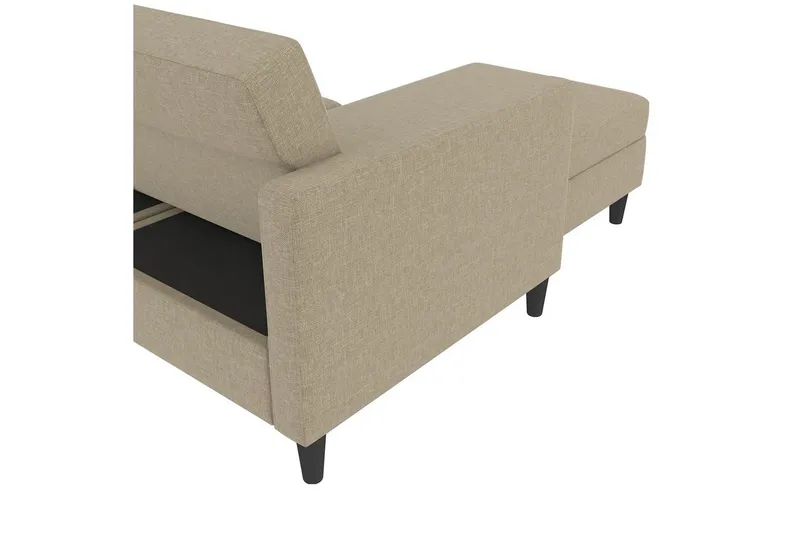 Bäddsoffa Hartford 213x153x82 cm, Cappuccino, Linnetyg Utseende (100% Polyester - 213x153x82 cm, Cappuccino, Linnetyg Utseende (100% Polyester - Möbler - Vardagsrum - Bäddsoffor