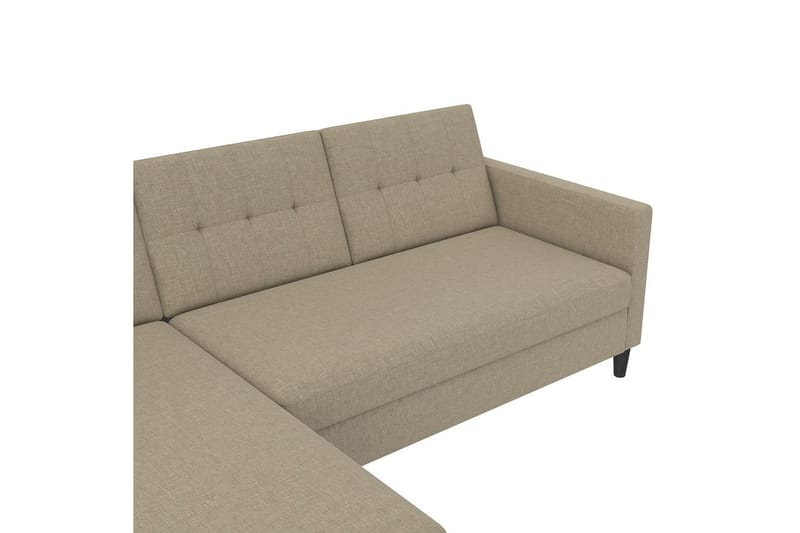 Bäddsoffa Hartford 213x153x82 cm, Cappuccino, Linnetyg Utseende (100% Polyester - 213x153x82 cm, Cappuccino, Linnetyg Utseende (100% Polyester - Möbler - Vardagsrum - Bäddsoffor