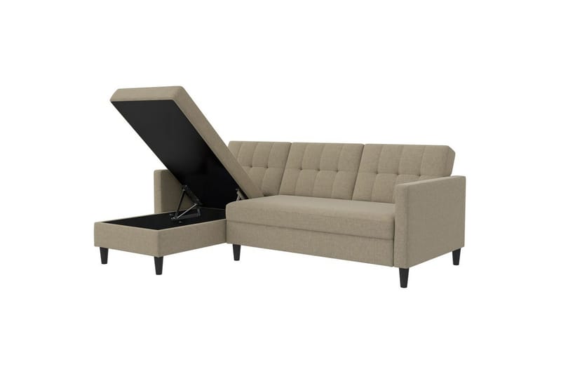 Bäddsoffa Hartford 213x153x82 cm, Cappuccino, Linnetyg Utseende (100% Polyester - 213x153x82 cm, Cappuccino, Linnetyg Utseende (100% Polyester - Möbler - Vardagsrum - Bäddsoffor