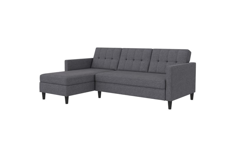 Bäddsoffa Hartford 213x153x82 cm, Grå, Linnetyg Utseende (100% Polyester - 213x153x82 cm, Grå, Linnetyg Utseende (100% Polyester - Möbler - Vardagsrum - Bäddsoffor