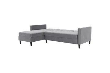 Bäddsoffa Hartford 213x153x82 cm, Grå, Sammet - 213x153x82 cm, Grå, Sammet - Möbler - Vardagsrum - Bäddsoffor