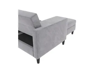 Bäddsoffa Hartford 213x153x82 cm, Grå, Sammet - 213x153x82 cm, Grå, Sammet - Möbler - Vardagsrum - Bäddsoffor