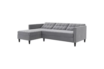 Bäddsoffa Hartford 213x153x82 cm, Grå, Sammet - 213x153x82 cm, Grå, Sammet - Möbler - Vardagsrum - Bäddsoffor