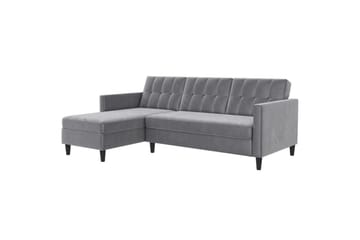 Bäddsoffa Hartford 213x153x82 cm, Grå, Sammet