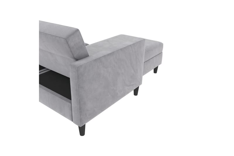Bäddsoffa Hartford 213x153x82 cm, Grå, Sammet - 213x153x82 cm, Grå, Sammet - Möbler - Vardagsrum - Bäddsoffor