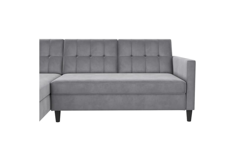 Bäddsoffa Hartford 213x153x82 cm, Grå, Sammet - 213x153x82 cm, Grå, Sammet - Möbler - Vardagsrum - Bäddsoffor