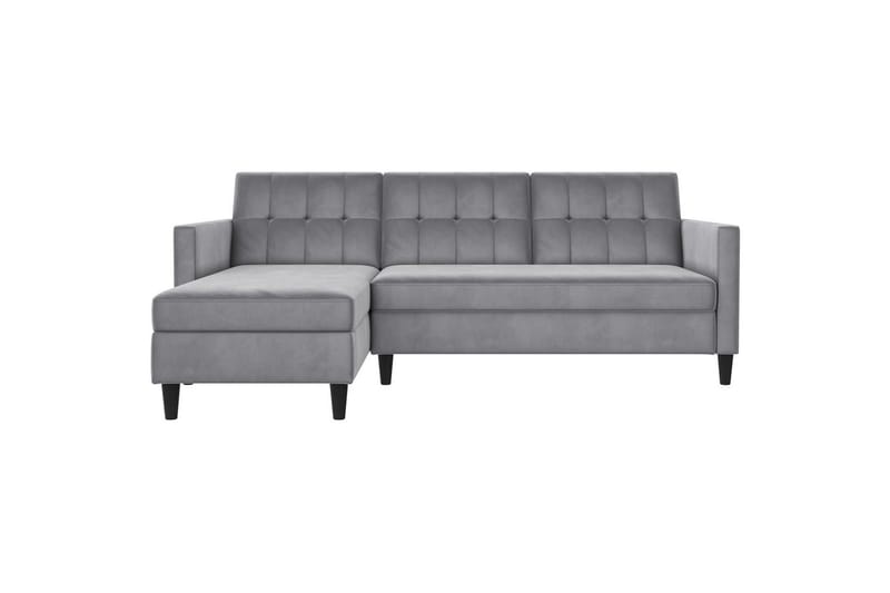 Bäddsoffa Hartford 213x153x82 cm, Grå, Sammet - 213x153x82 cm, Grå, Sammet - Möbler - Vardagsrum - Bäddsoffor
