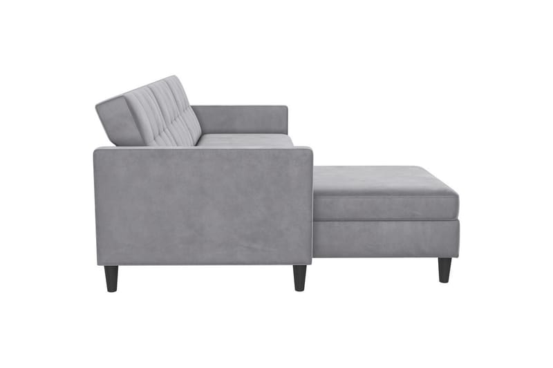 Bäddsoffa Hartford 213x153x82 cm, Grå, Sammet - 213x153x82 cm, Grå, Sammet - Möbler - Vardagsrum - Bäddsoffor