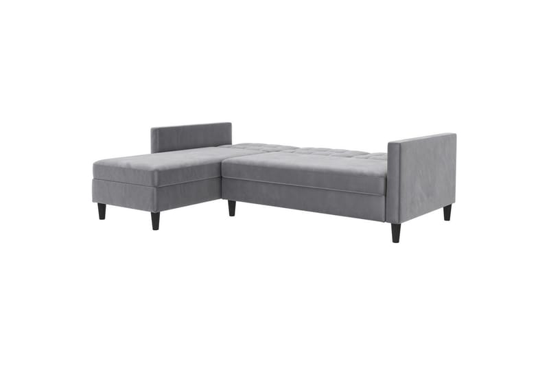 Bäddsoffa Hartford 213x153x82 cm, Grå, Sammet - 213x153x82 cm, Grå, Sammet - Möbler - Vardagsrum - Bäddsoffor
