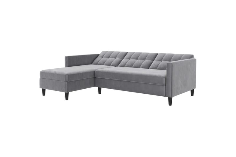 Bäddsoffa Hartford 213x153x82 cm, Grå, Sammet - 213x153x82 cm, Grå, Sammet - Möbler - Vardagsrum - Bäddsoffor