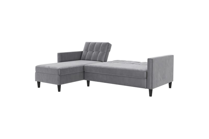 Bäddsoffa Hartford 213x153x82 cm, Grå, Sammet - 213x153x82 cm, Grå, Sammet - Möbler - Vardagsrum - Bäddsoffor