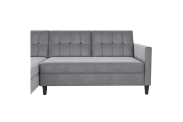 Bäddsoffa Hartford 213x153x82 cm, Grå, Sammet - 213x153x82 cm, Grå, Sammet - Möbler - Vardagsrum - Bäddsoffor