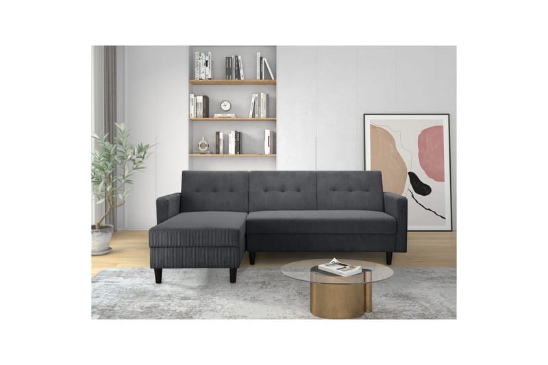 Bäddsoffa Hartford II 213x153x82 cm, Antracit - 213x153x82 cm, Antracit - Möbler - Vardagsrum - Bäddsoffor