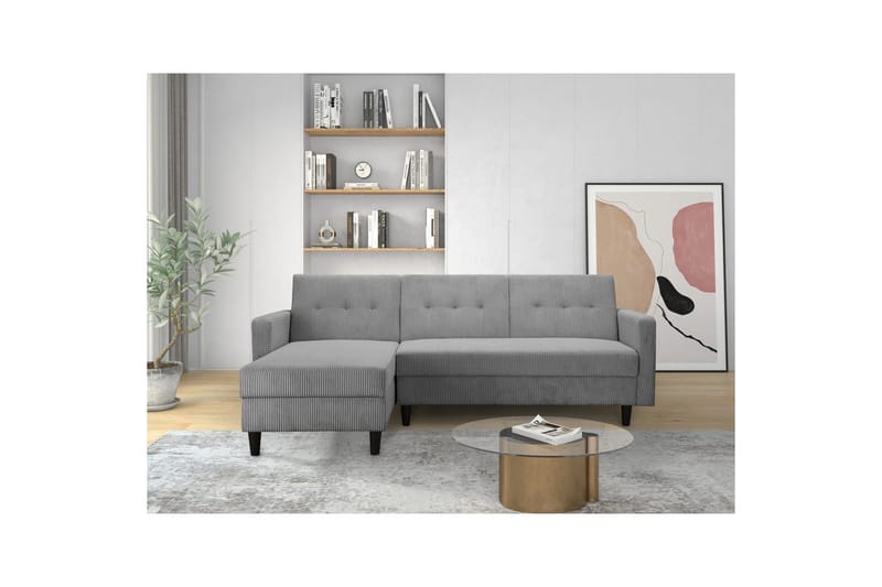 Bäddsoffa Hartford II 213x153x82 cm, Grå - 213x153x82 cm, Grå - Möbler - Vardagsrum - Bäddsoffor