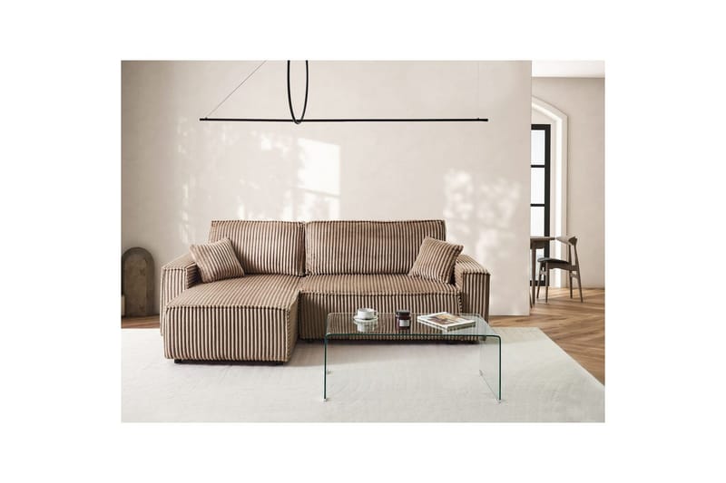 Bäddsoffa Högervänd Abacka - Brun, Svart - Möbler - Vardagsrum - Bäddsoffor