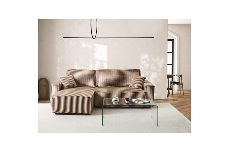 Bäddsoffa Högervänd Abacka - Brun, Svart - Möbler - Vardagsrum - Bäddsoffor