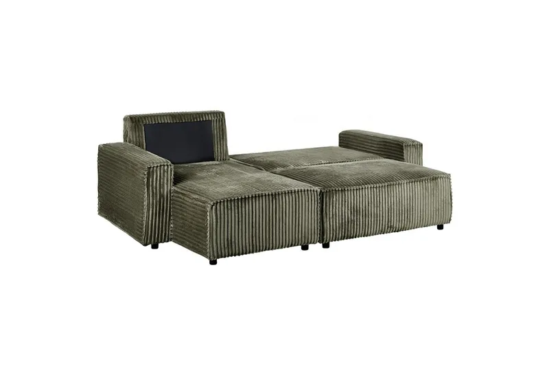 Bäddsoffa Högervänd Abacka - Grön, Svart - Möbler - Vardagsrum - Bäddsoffor