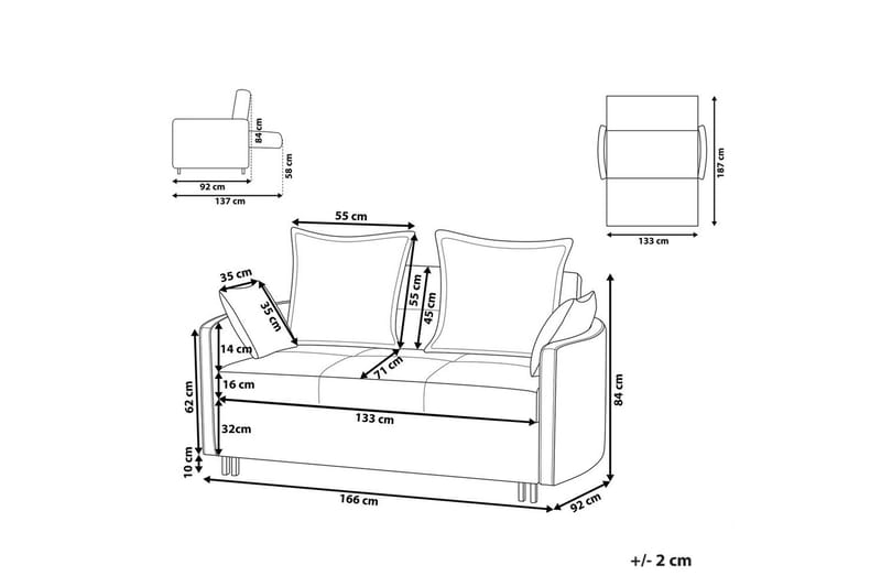 Bäddsoffa Hovin - Beige, svart - Möbler - Vardagsrum - Bäddsoffor