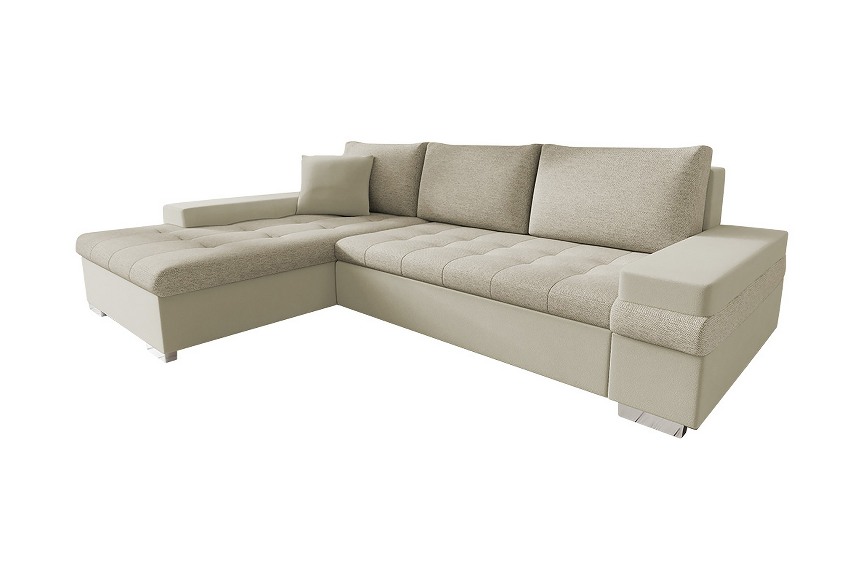 bäddsoffa med divan - beige