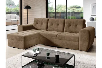 Bäddsoffa med divan - Brun - Möbler - Vardagsrum - Bäddsoffor