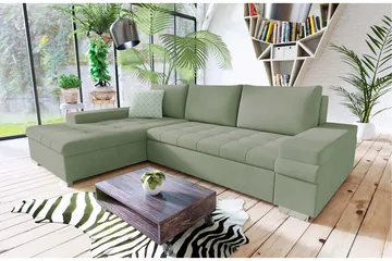 Bäddsoffa med divan - Grön - Möbler - Vardagsrum - Bäddsoffor
