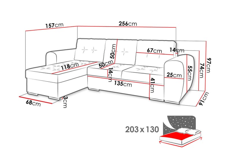 Bäddsoffa med divan - Gul - Bäddsoffor - Bäddsoffa divan