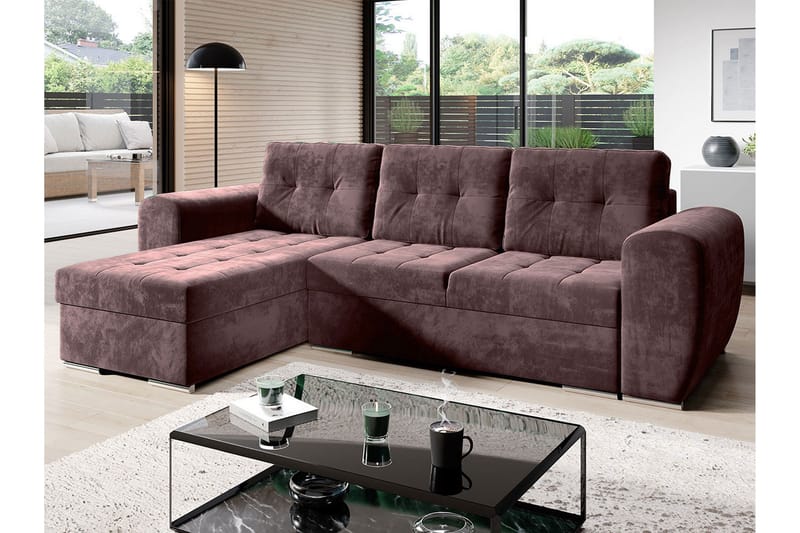 Bäddsoffa med divan - Lila - Möbler - Vardagsrum - Bäddsoffor