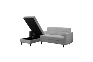 Bäddsoffa med enkeldivan utan schäslong Loft24 Bäddsoffa Hartford II 213x153x82 cm, Grå Grå - Möbler - Vardagsrum - Bäddsoffor