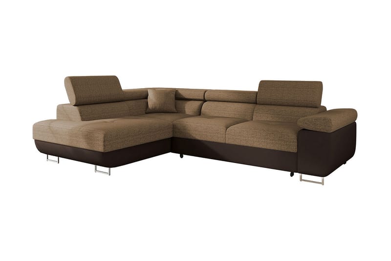Bäddsoffa med schäslong - Brun - Möbler - Vardagsrum - Bäddsoffor