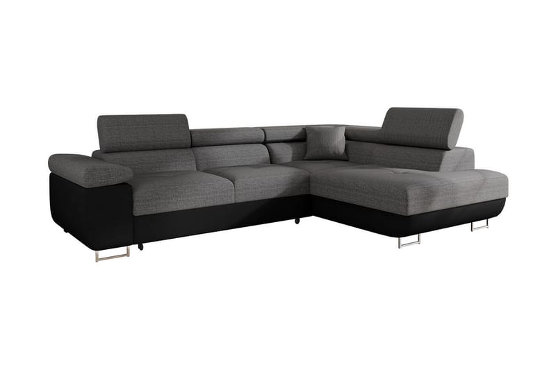 Bäddsoffa med schäslong - Grå - Möbler - Vardagsrum - Bäddsoffor