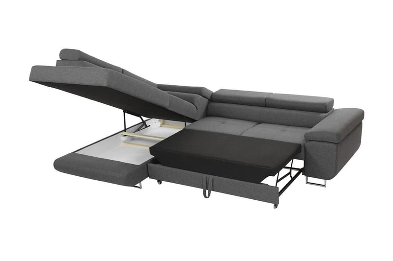 Bäddsoffa med schäslong - Grå - Möbler - Vardagsrum - Bäddsoffor