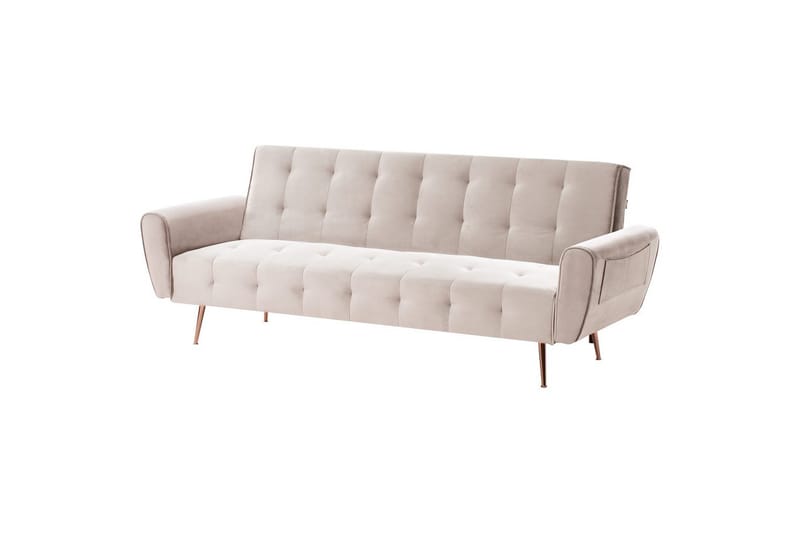 Bäddsoffa Selnes - Beige, koppar - Möbler - Vardagsrum - Bäddsoffor