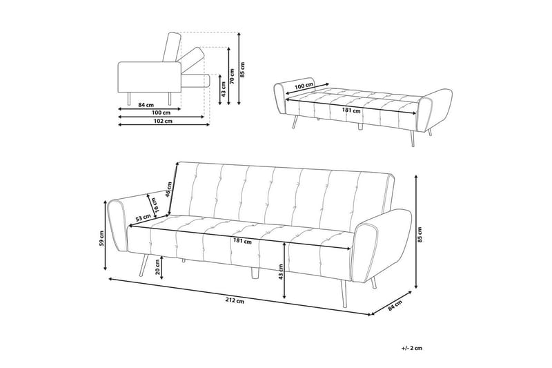 Bäddsoffa Selnes - Brun, koppar - Möbler - Vardagsrum - Bäddsoffor