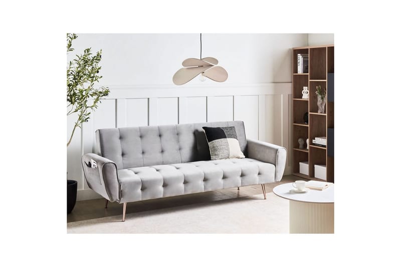 Bäddsoffa Selnes - Grå, koppar - Möbler - Vardagsrum - Bäddsoffor