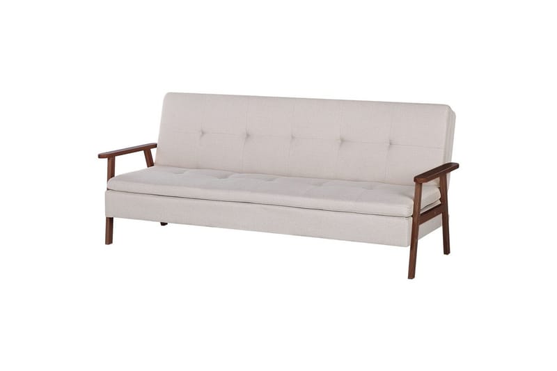 Bäddsoffa Tjorn - Beige, mörkt trä, 185x110 cm - Möbler - Vardagsrum - Bäddsoffor