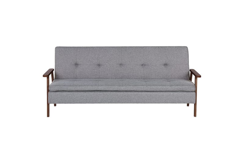 Bäddsoffa Tjorn, Ljusgrå, mörkt trä, 185x110 cm