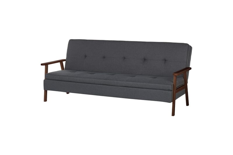 Bäddsoffa Tjorn - Mörkgrå, mörkt trä, 185x110 cm - Möbler - Vardagsrum - Bäddsoffor