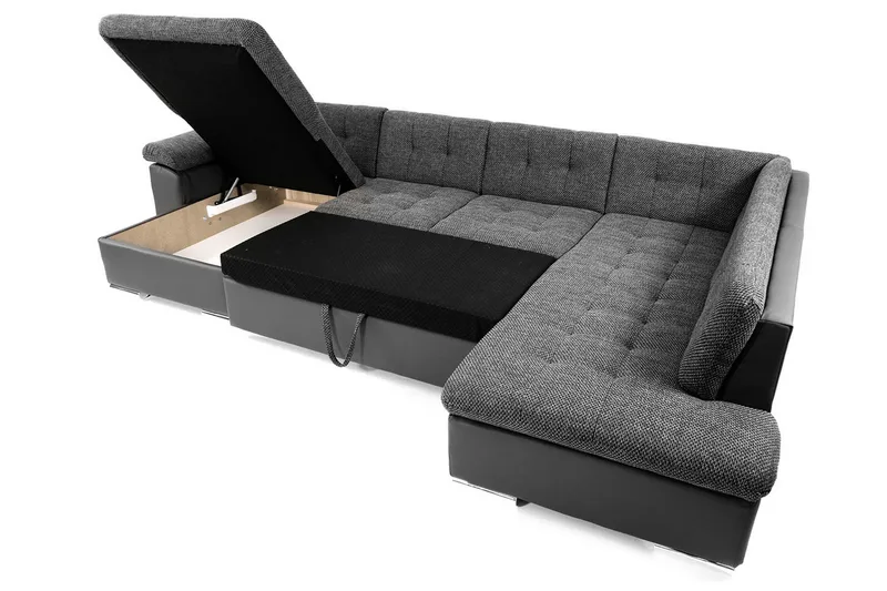 Dynir Bäddsoffa m. Divan och Schäslong 4-sits med Förvaring - Rosa - Möbler - Vardagsrum - Bäddsoffor - U bäddsoffa