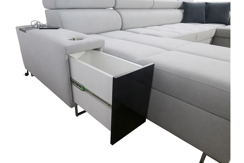 Morenia Bäddsoffa m. Divan och Schäslong - Möbler - Vardagsrum - Bäddsoffor - U bäddsoffa