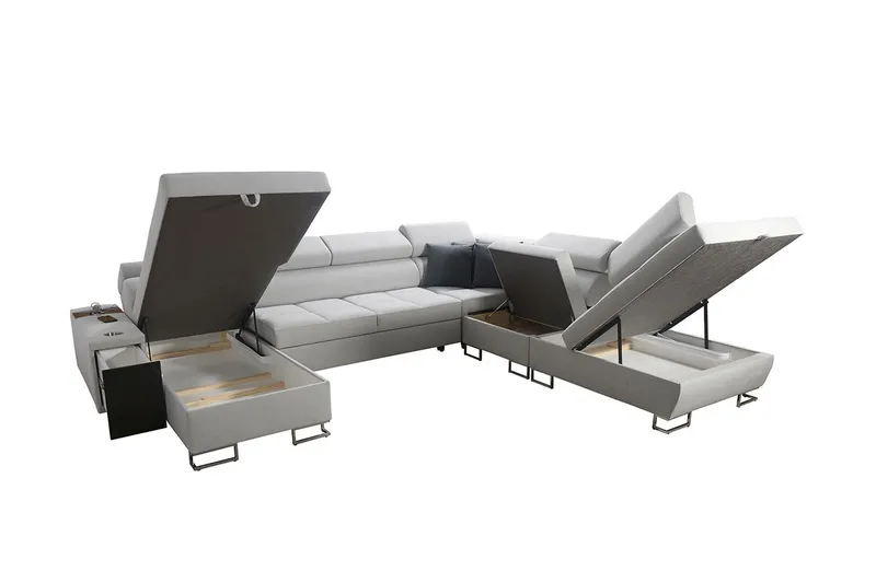 Morenia Bäddsoffa m. Divan och Schäslong - Möbler - Vardagsrum - Bäddsoffor - U bäddsoffa