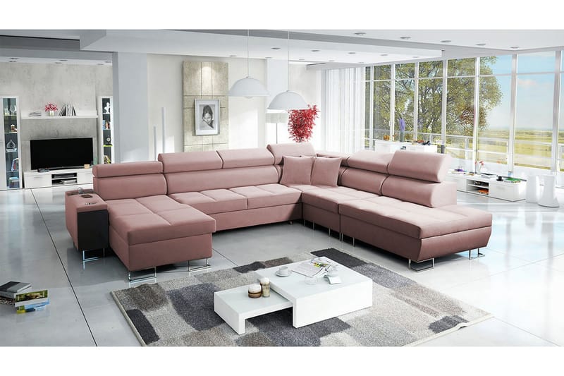 Morenia Bäddsoffa m. Divan och Schäslong - Möbler - Vardagsrum - Bäddsoffor - U bäddsoffa