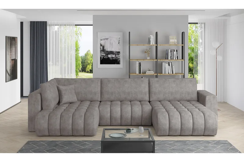 Yorktown U-bäddsoffa Divan Höger - Grå - Möbler - Vardagsrum - Bäddsoffor - U bäddsoffa
