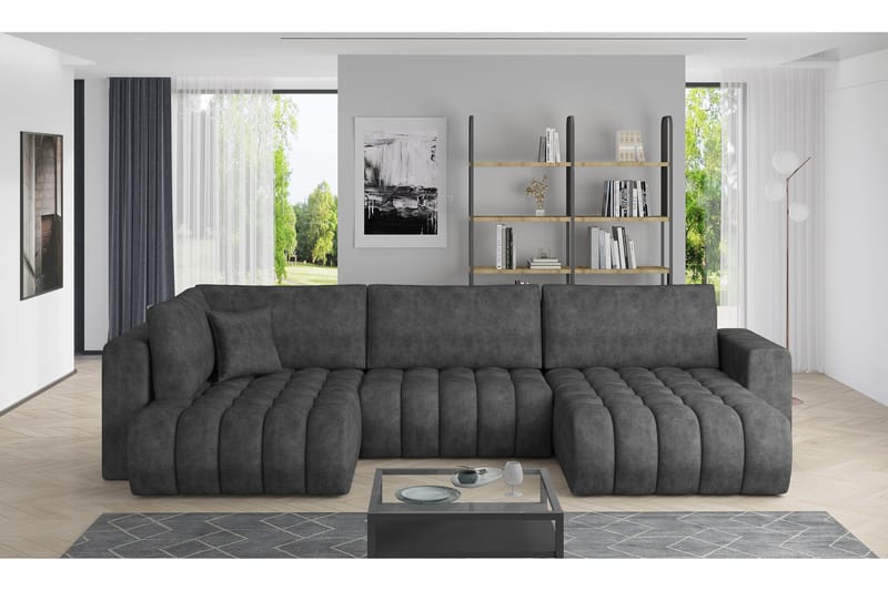Yorktown U-bäddsoffa Divan Höger - Mörkgrå - Möbler - Vardagsrum - Bäddsoffor - U bäddsoffa