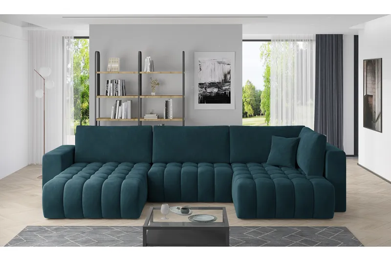 Yorktown U-bäddsoffa Divan Vänster - Blå - Möbler - Vardagsrum - Bäddsoffor - U bäddsoffa